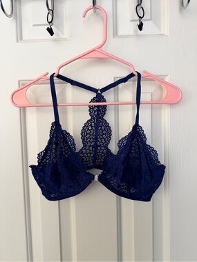 Secret Treasures Navy Lace Racerback Bralette